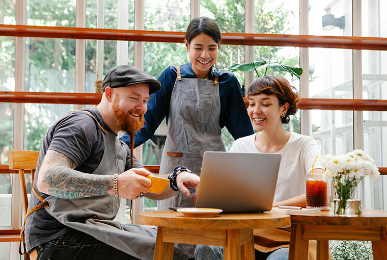 Small business owners inside a retail shop